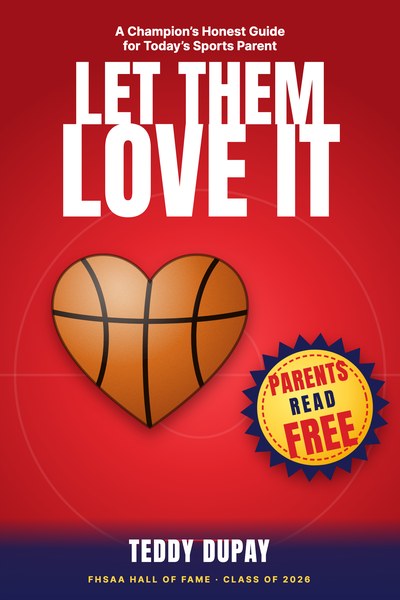 Cover of Let Them Love It by Teddy Dupay — a heart-shaped basketball on red with a Parents Read Free badge